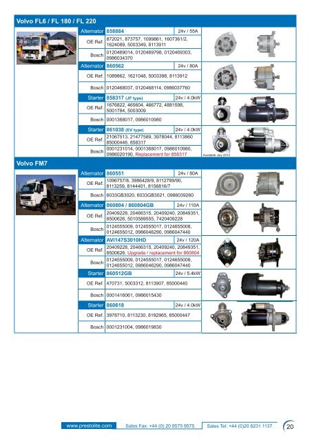 popular truck 2012 cross-reference guide - Prestolite Electric Inc.