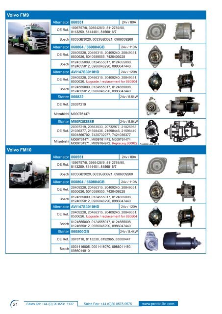 popular truck 2012 cross-reference guide - Prestolite Electric Inc.