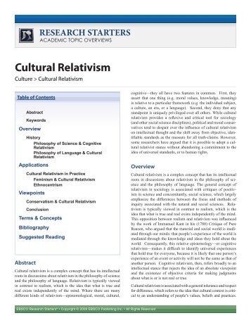 Cultural Relativism - EBSCO Publishing