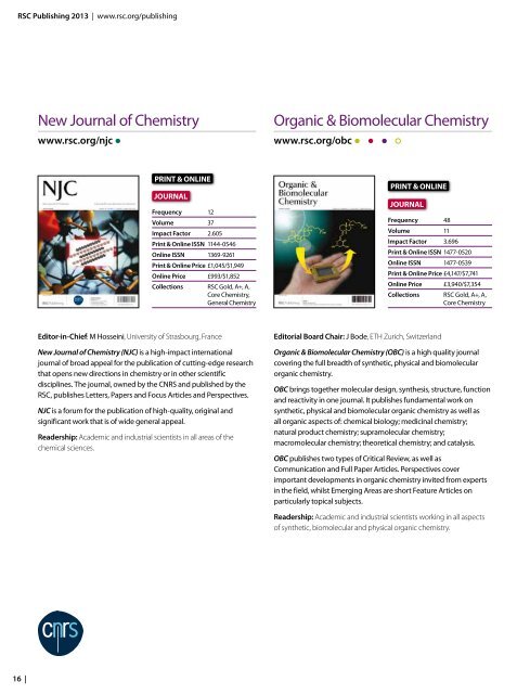 RSC Publishing Catalogue 2013 - Royal Society of Chemistry