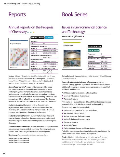 RSC Publishing Catalogue 2013 - Royal Society of Chemistry