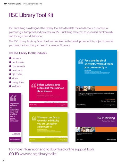 RSC Publishing Catalogue 2013 - Royal Society of Chemistry