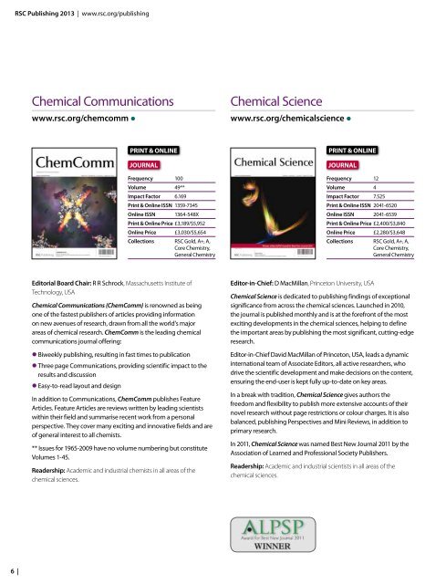 RSC Publishing Catalogue 2013 - Royal Society of Chemistry