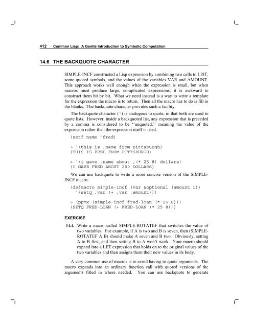 412 Common Lisp: A