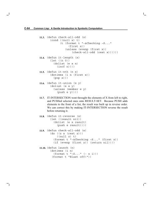 C-64 Common Lisp: A