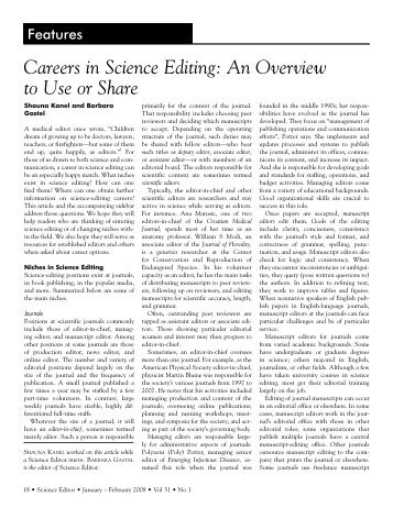 Careers in Science Editing - Council of Science Editors
