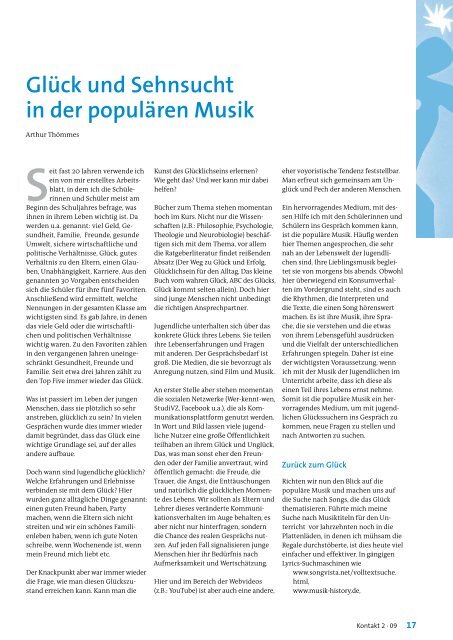 Gluck Und Sehnsucht In Der Popularen Musik Fundgrube