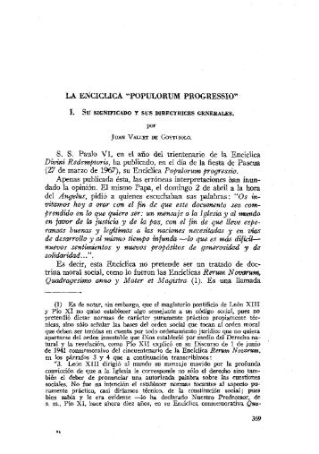 LA ENCICLICA "POPULORUM PROGRESSIO" por S. S. Paulo VI ...
