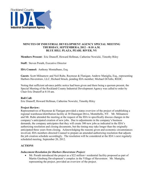 Minutes - Rockland Economic Development Corporation