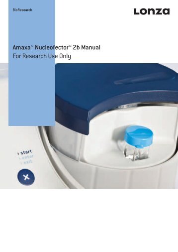 Amaxa™ nucleofector™ 2b manual - lonza