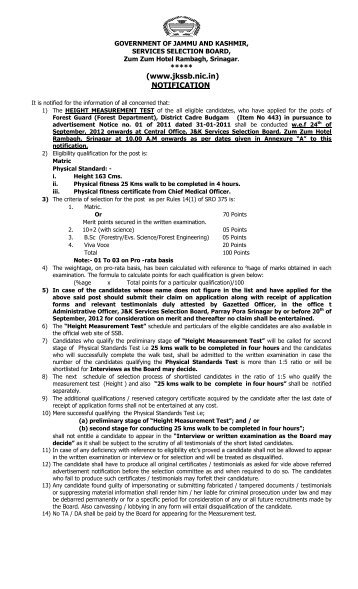 Forest Guard – Budgam – 01 of 2011 - Notification - Services ...