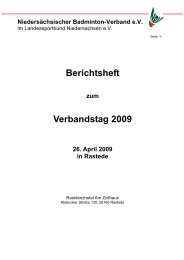 Berichtsheft Verbandstag 2009 - Niedersächsischer Badminton ...