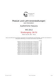 Module und Lehrveranstaltungen - Universität Erfurt