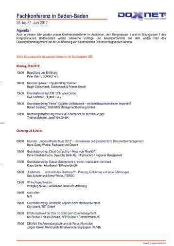 Fachkonferenz in Baden-Baden - DOXNET