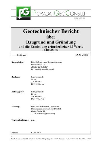 Geotechnischer Bericht (pdf-Datei, 4290 KB) - Samtgemeinde Zeven