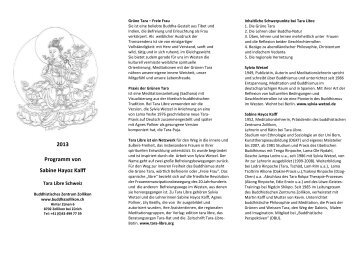 2013 Programm von Sabine Hayoz Kalff - Buddhistisches Zentrum ...