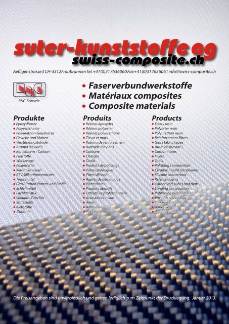 Accessories - Suter Swiss-Composite Group