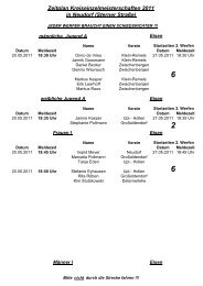 Zeitplan Kreiseinzelmeisterschaften 2011 in Neudorf (Sterner Straße)