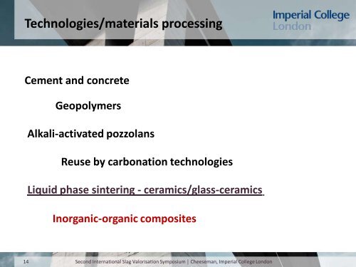 Presentation - Third International Slag Valorisation Symposium