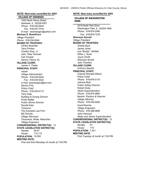 EWGCC Public Officials Directory for 2002 - East-West Gateway ...