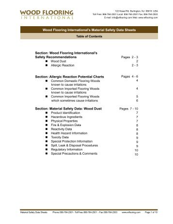 Wood Flooring International's Material Safety Data Sheets Section ...