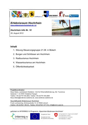 Newsletter 3/2012. - Erlebnisraum Hochrhein