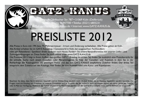 Gatz-Preisliste 2012