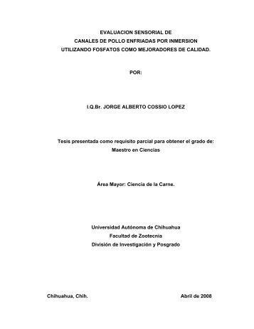 EVALUACION SENSORIAL DE CANALES DE POLLO ENFRIADAS ...