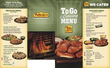 MEXICAN MENU - El Pollo Loco