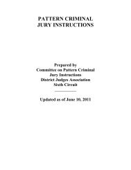 Pattern Criminal Jury Instruction - US Court of Appeals for the Sixth ...