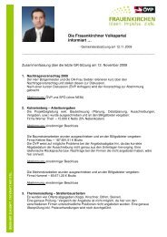 Gemeinderatssitzung am 12.11.2009 - ÖVP Frauenkirchen