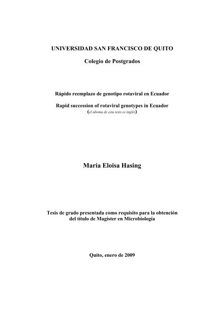 Maria Eloisa Hasing - Repositorio Digital USFQ - Universidad San ...