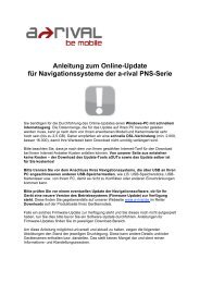 Anleitung zum Online-Update für NAV-PNS 43 - A-rival