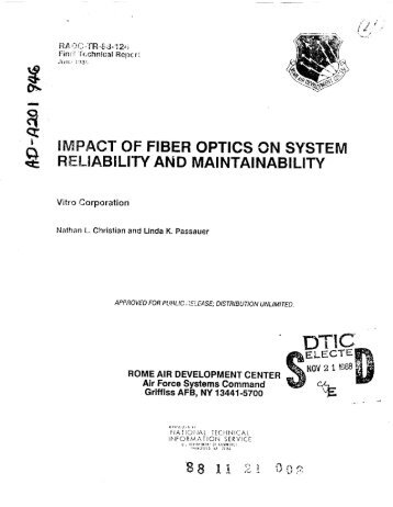 IMPACT OF FIBER OPTICS ON SYSTEM RELIABILITY AND ...