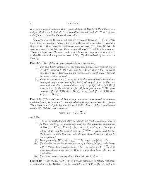 MODULARITY LIFTING THEOREMS - NOTES FOR POSTECH ...