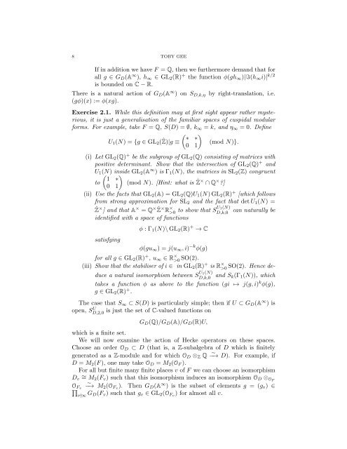 MODULARITY LIFTING THEOREMS - NOTES FOR POSTECH ...