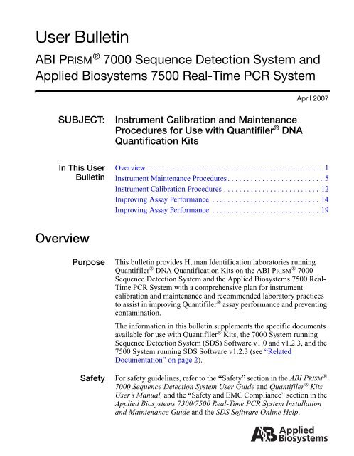 ABI Prism® 7000 System and Applied Biosystems 7500 ... - Invitrogen