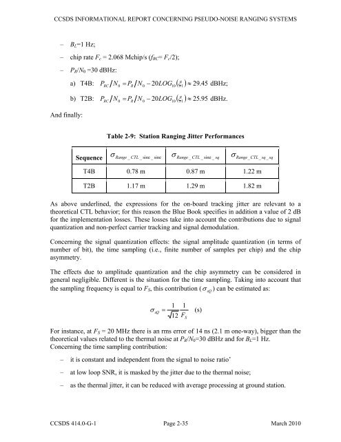 Pseudo-Noise (PN) Ranging Systems - CCSDS