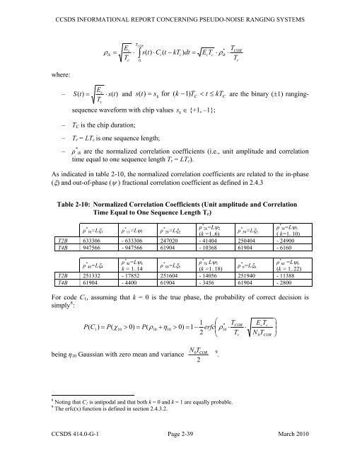 Pseudo-Noise (PN) Ranging Systems - CCSDS