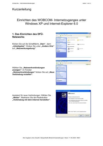 ISDN Anschluss unter Windows XP - WOBCOM GmbH
