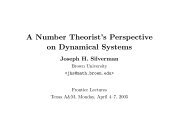 A Number Theorist's Perspective on Dynamical Systems