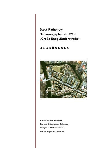 Stadt Rathenow Bebauungsplan Nr. 023 a „Große Burg ...