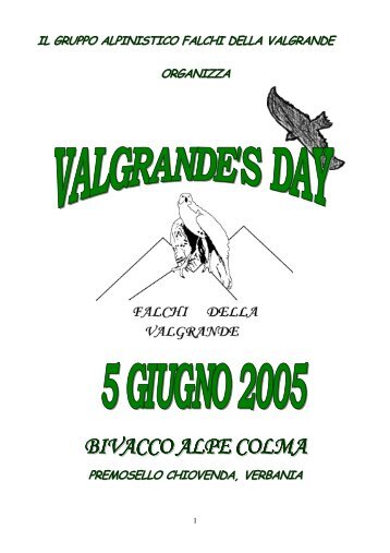 BIVACCOALPECOLMA - Falchi Della Valgrande