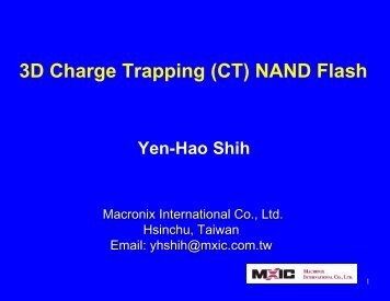 3D Charge Trapping NAND Flash Memory - Sematech