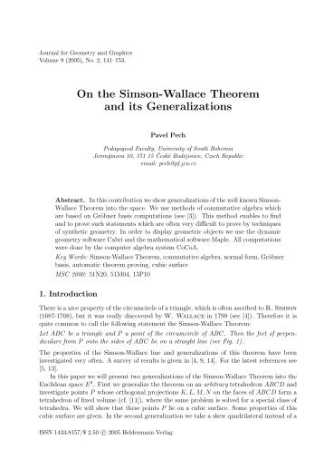 On the Simson-Wallace Theorem and its Generalizations