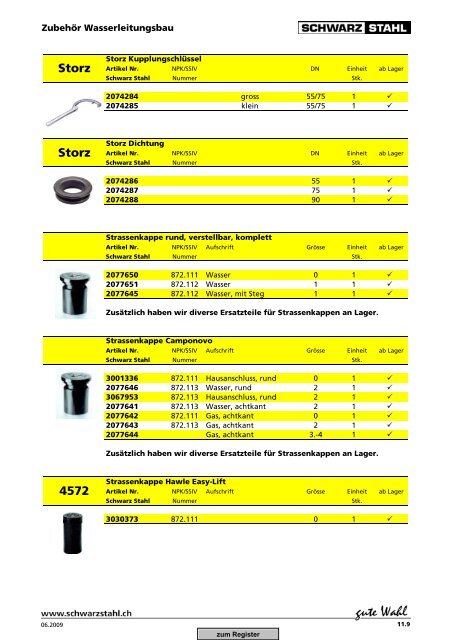 Download Versorgungs-Katalog (PDF, 2939 kb) - Schwarz Stahl AG