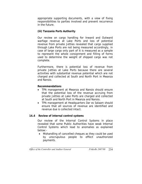 Annual general report of the controller and - Parliament of Tanzania