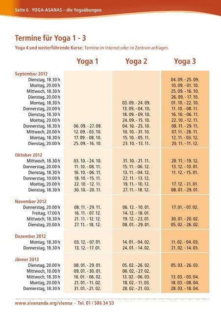 Programm Wien 2012 - Sivananda Yoga