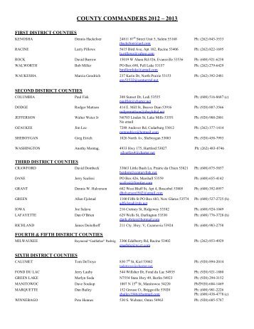 2012-2013 County Commander Listing