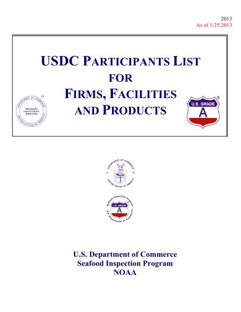 Participants List - NOAA Seafood Inspection Program